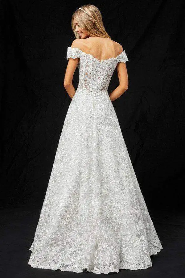 Sherri Hill - 51573 Off-Shoulder Cap Sleeve Lace Long Dress 2 Sherri Hill - 51573 Off-Shoulder Cap Sleeve Lace Long Dress - Image 2