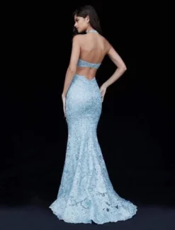 Sherri Hill - 51616 Deep Halter Metallic Lace Mermaid Gown 13 Sherri Hill - 51616 Deep Halter Metallic Lace Mermaid Gown -Hot Sale WEDDING Store sherri hill 51616 deep halter metallic lace mermaid gown evening dresses 12025707823187