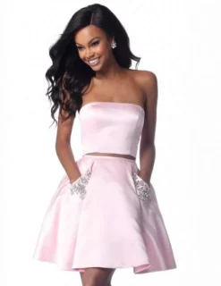 Sherri Hill - 51823 Strapless Satin Two-Piece Cocktail Dress -Hot Sale WEDDING Store sherri hill 51823 strapless satin two piece cocktail dress party dresses 12018391089235