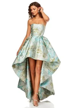 Sherri Hill - 52143 Strapless High-Low Dress -Hot Sale WEDDING Store sherri hill 52143 strapless high low dress homecoming dresses 00 green aqua 11961959514195 scaled