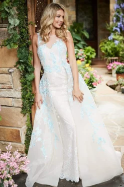 Sherri Hill - 52161 Floral Applique Bateau Dress With Overskirt 12 Sherri Hill - 52161 Floral Applique Bateau Dress With Overskirt -Hot Sale WEDDING Store sherri hill 52161 floral applique bateau dress with overskirt evening dresses 11956519993427