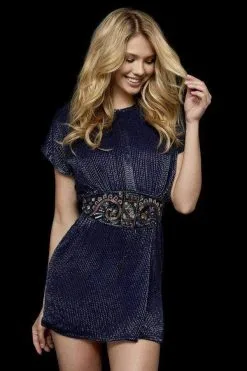 Sherri Hill - 52223 Sequined Jewel Neck Sheath Dress -Hot Sale WEDDING Store sherri hill 52223 sequined jewel neck sheath dress party dresses 12002751021139