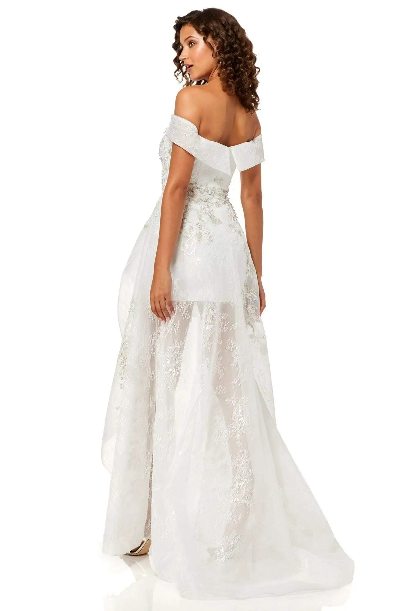 Sherri Hill - 52430 Off The Shoulder Beaded High-Low Dress 2 Sherri Hill - 52430 Off The Shoulder Beaded High-Low Dress - Image 2