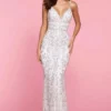 Sherri Hill - 53136 Sequined Deep V-Neck Sheath Dress