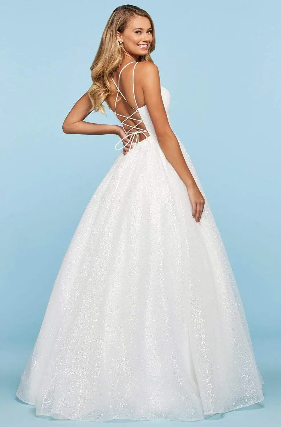 Sherri Hill - 53406 Glitter Scoop A-Line Evening Dress 2 Sherri Hill - 53406 Glitter Scoop A-Line Evening Dress - Image 2