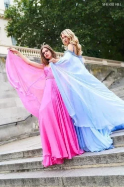 Sherri Hill - 53630 Ruched Beaded Chiffon A-line Dress -Hot Sale WEDDING Store sherri hill 53630 ruched beaded chiffon a line dress bridesmaid dresses 13335399071827