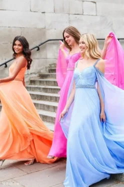 Sherri Hill - 53630 Ruched Beaded Chiffon A-line Dress -Hot Sale WEDDING Store sherri hill 53630 ruched beaded chiffon a line dress bridesmaid dresses 13335399137363