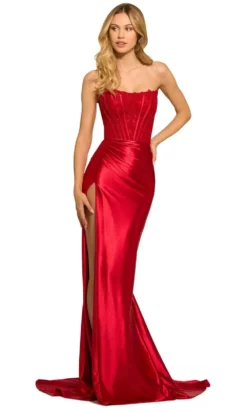 Sherri Hill 55419 - Corset Prom Dress With Slit -Hot Sale WEDDING Store sherri hill 55419 corset prom dress with slit special occasion dress 000 red 31594521362515