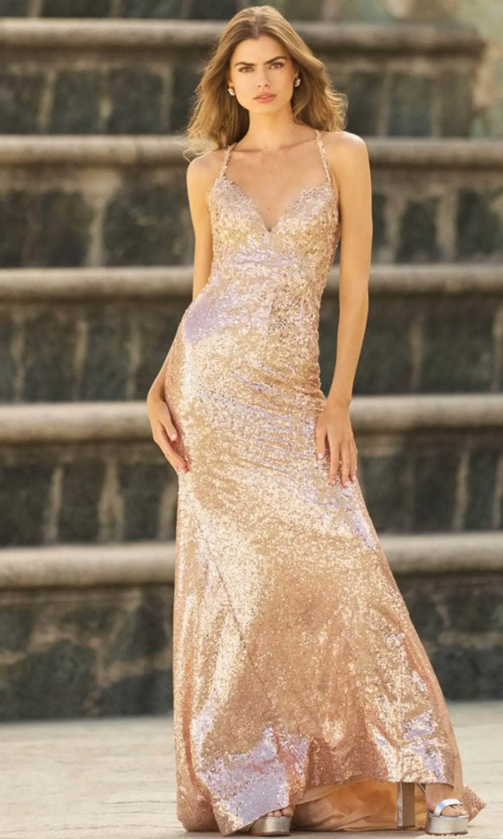 Sherri Hill 55584 - Sleeveless V Neck Evening Dress 3 Sherri Hill 55584 - Sleeveless V Neck Evening Dress - Image 3