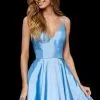 Sherri Hill - V Neck Mikado Short A-Line Cocktail Dress 52378