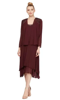 SLNY - 116184 Bejeweled Scoop Neck Chiffon Dress With Jacket -Hot Sale WEDDING Store slny 116184 bejeweled scoop neck chiffon dress with jacket special occasion dress 8 fig 28031937740883