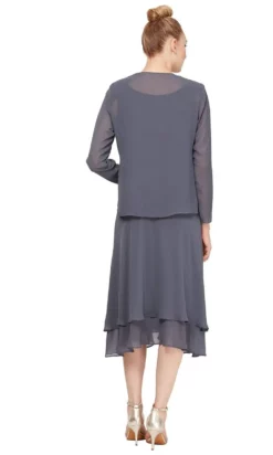 SLNY - 116184 Bejeweled Scoop Neck Chiffon Dress With Jacket -Hot Sale WEDDING Store slny 116184 bejeweled scoop neck chiffon dress with jacket wedding guest 28032012812371