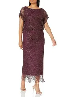 SLNY - 195173 Flutter Sleeve Fringed Crochet Dress 22 SLNY - 195173 Flutter Sleeve Fringed Crochet Dress -Hot Sale WEDDING Store slny 195173 flutter sleeve fringed crochet dress wedding guest 31400960000083