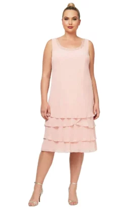 SLNY - 622372 Beaded Scoop Neck Chiffon Dress With Jacket -Hot Sale WEDDING Store slny 622372 beaded scoop neck chiffon dress with jacket cocktail dresses 28029307027539