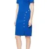 SLNY 9137226 - Button Ornate Sheath Cocktail Dress