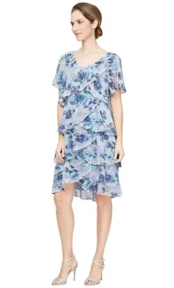 SLNY 9155190 - Blossom Tiered Short Dress