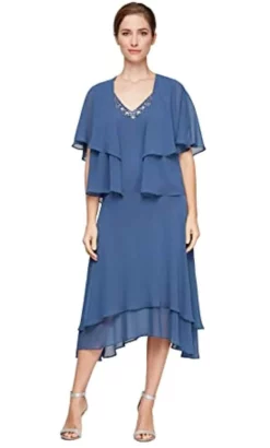 SLNY 9170677 - Two-Piece V-Neckline Formal Dress