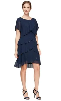 SLNY 9270656 - Jewel Neck Tiered Cocktail Dress -Hot Sale WEDDING Store slny 9270656 jewel neck tiered cocktail dress cocktail dresses 31956228014163