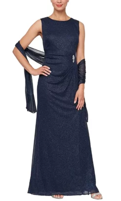 SLNY 9433148 - Brooch Ornate Glitter Evening Dress -Hot Sale WEDDING Store slny 9433148 brooch ornate glitter evening dress evening dresses 31537214160979