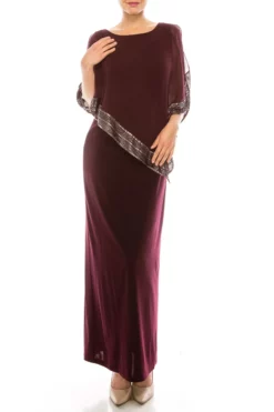 SLNY 9470329 - Foil Trimmed Cape Evening Dress -Hot Sale WEDDING Store slny 9470329 foil trimmed cape evening dress special occasion dress 14w fig 31539375538259 scaled