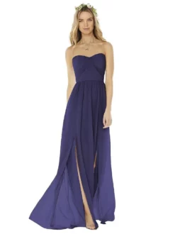 Social Bridesmaids By Dessy Strapless Gown In Midnight 8159