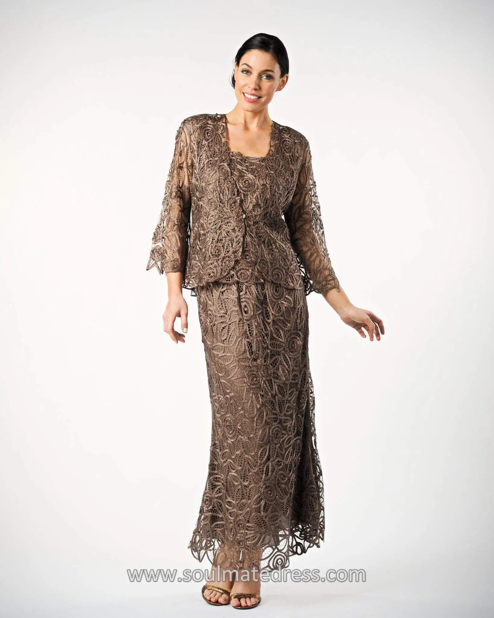 Soulmates C710 - Lace Illusion Sleeves Mother Of The Bride Dress 11 Soulmates C710 - Lace Illusion Sleeves Mother Of The Bride Dress - Image 11