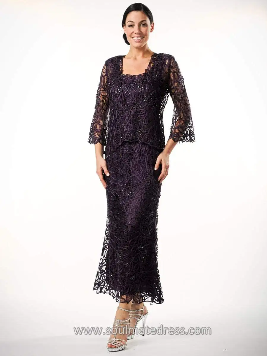 Soulmates C710 - Lace Illusion Sleeves Mother Of The Bride Dress 16 Soulmates C710 - Lace Illusion Sleeves Mother Of The Bride Dress - Image 16