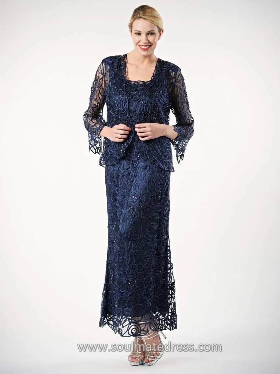 Soulmates C710 - Lace Illusion Sleeves Mother Of The Bride Dress 12 Soulmates C710 - Lace Illusion Sleeves Mother Of The Bride Dress - Image 12