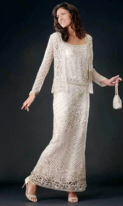Soulmates C1028 - Hand Crochet Three Piece Skirt Set -Hot Sale WEDDING Store soulmates c1028 hand crochet three piece skirt set mother of the bride dresses champagne s 31400733737043