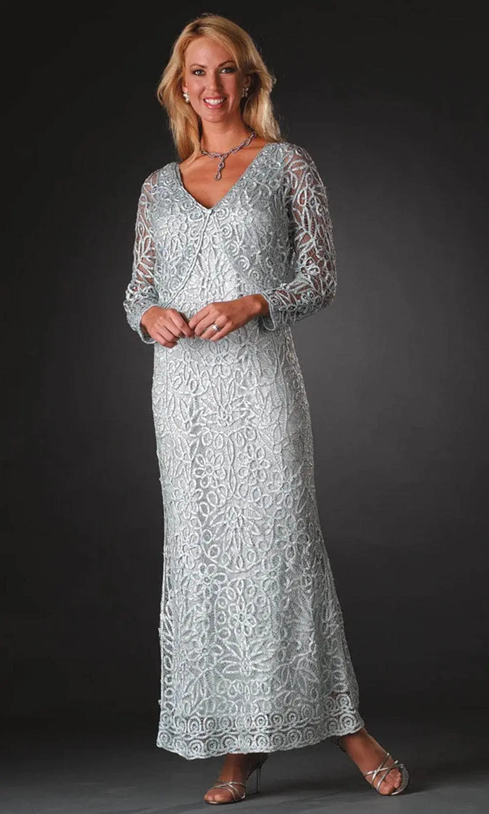 Soulmates C702 - Two Piece Illusion Lace Mother Of The Bride Dress 2 Soulmates C702 - Two Piece Illusion Lace Mother Of The Bride Dress - Image 2