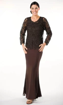 Soulmates D888709 - V-Neck Twin Set With Solid Skirt -Hot Sale WEDDING Store soulmates d888709 v neck twin set with solid skirt clothing set espresso s 31397168906323