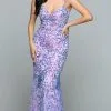 Sparkle Prom By Da Vinci 72176 - Sequined Strappy Back Prom Gown