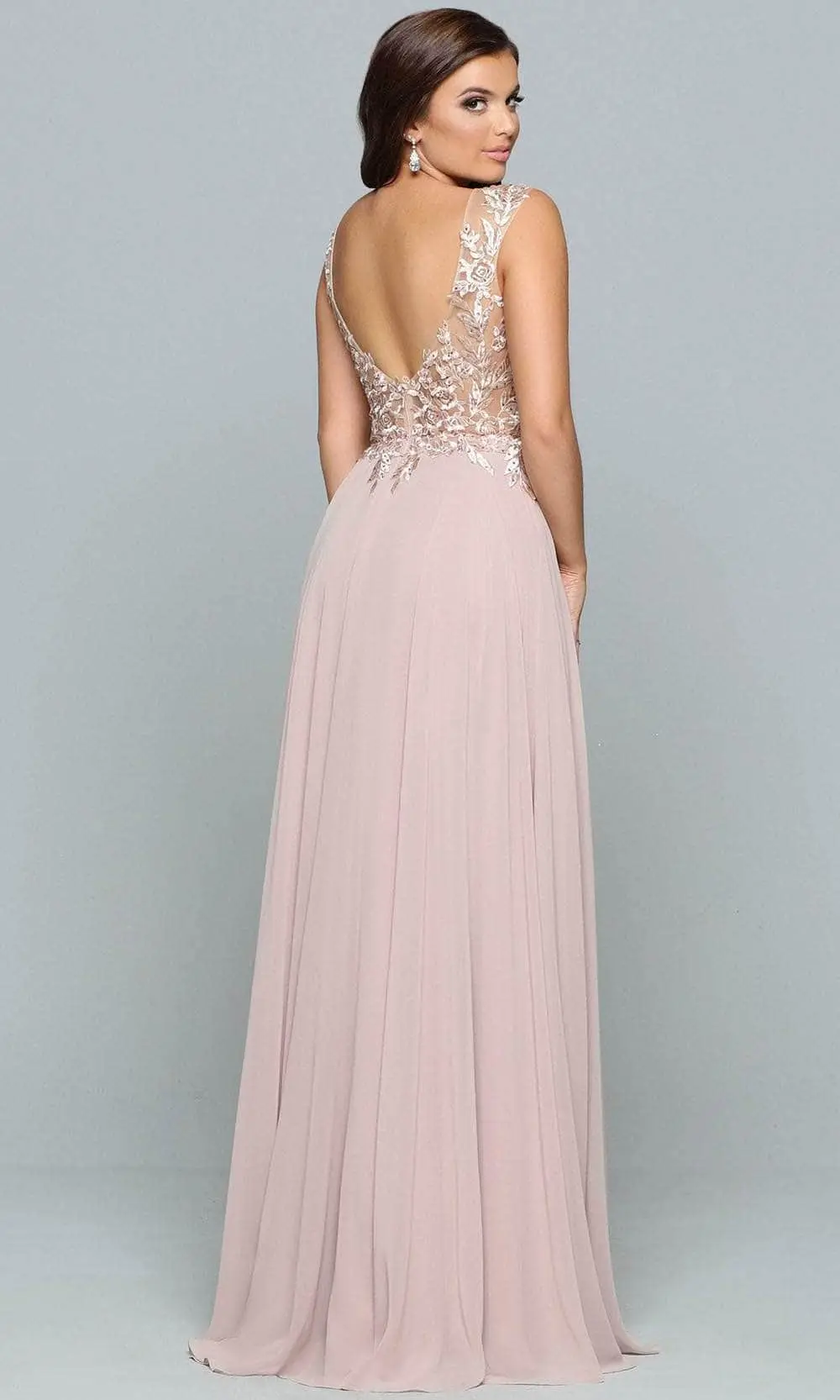 Sparkle Prom By Da Vinci 72218 - Embroidered Illusion Bateau Prom Dress 2 Sparkle Prom By Da Vinci 72218 - Embroidered Illusion Bateau Prom Dress - Image 2