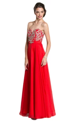 Aspeed Design - Strapless Sweetheart Evening Dress