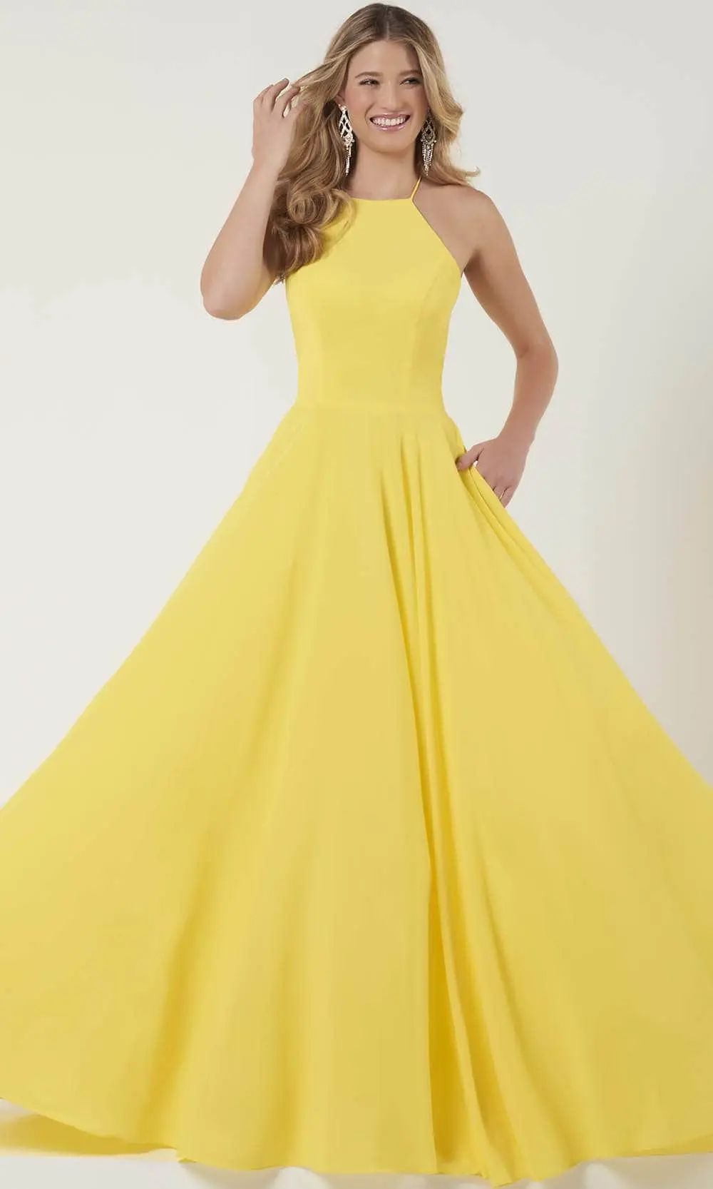 Studio 17 - 12880 Halter Tie Strap Back A-Line Gown 3 Studio 17 - 12880 Halter Tie Strap Back A-Line Gown - Image 3