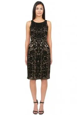 Sue Wong High Neck Embroidered Dress Cocktail Dress