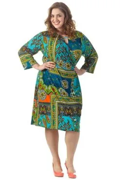 Sydney's Closet - CE1514 Plus Size Dress In Print/Multi