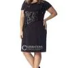 Sydney's Closet - CE1535 Plus Size Dress In Black