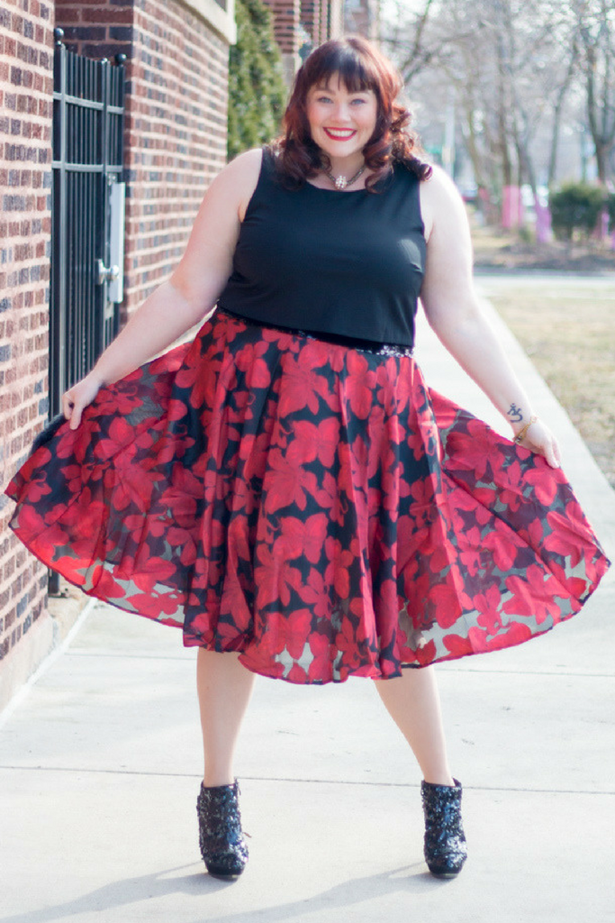 Sydney's Closet - CE1603 Scoop Neck Floral Print Dress 3 Sydney's Closet - CE1603 Scoop Neck Floral Print Dress - Image 3