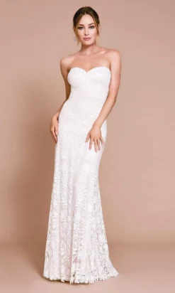 Tadashi Shoji - BNQ20124LBR Esdel Strapless Sweetheart Gown - 1 Pc Ivory/Petal In Size 14 Available