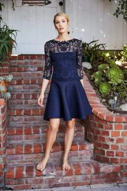 Tadashi Shoji - Illusion Bateau Lace Cocktail Dress