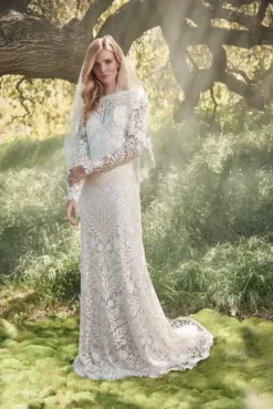 Tadashi Shoji - Long Sleeve Embroidered Bateau Wedding Dress 7 Tadashi Shoji - Long Sleeve Embroidered Bateau Wedding Dress -Hot Sale WEDDING Store tadashi shoji long sleeve embroidered bateau sheath dress wedding dresses 0 ivory petal 12098788098131