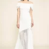 Tadashi Shoji - Off Shoulder Bridal Gown BGB19147LBR - 1 Pc Ivory/Petal In Size 10 Available