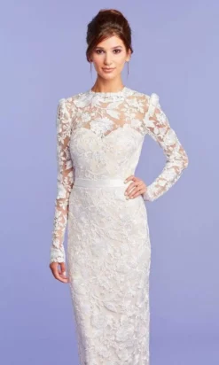 Tadashi Shoji - Tea Length Embroidered Bridal Dress -Hot Sale WEDDING Store tadashi shoji tea length embroidered bridal dress bridal dresses 28571547697235