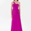 Tarik Ediz 52115 - One Shoulder Strap Ruched Dress