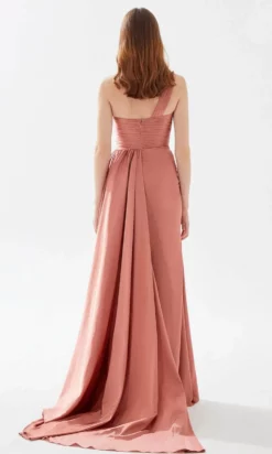 Tarik Ediz 52115 - One Shoulder Strap Ruched Dress -Hot Sale WEDDING Store tarik ediz 52115 one shoulder strap ruched dress prom dresses 31445699559507