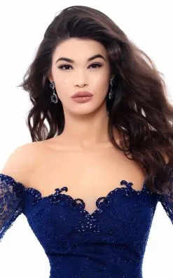 Tarik Ediz - 93329 Long Cascade Sleeve Illusion Lace Dress -Hot Sale WEDDING Store tarik ediz 93329 long cascade sleeve illusion lace dress prom dresses 5542372606009