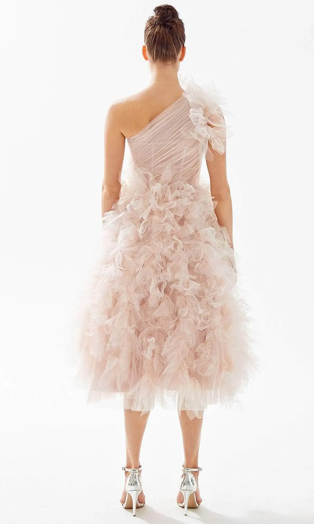 Tarik Ediz 98266 - Ruffled Tea-Length Evening Dress 2 Tarik Ediz 98266 - Ruffled Tea-Length Evening Dress - Image 2