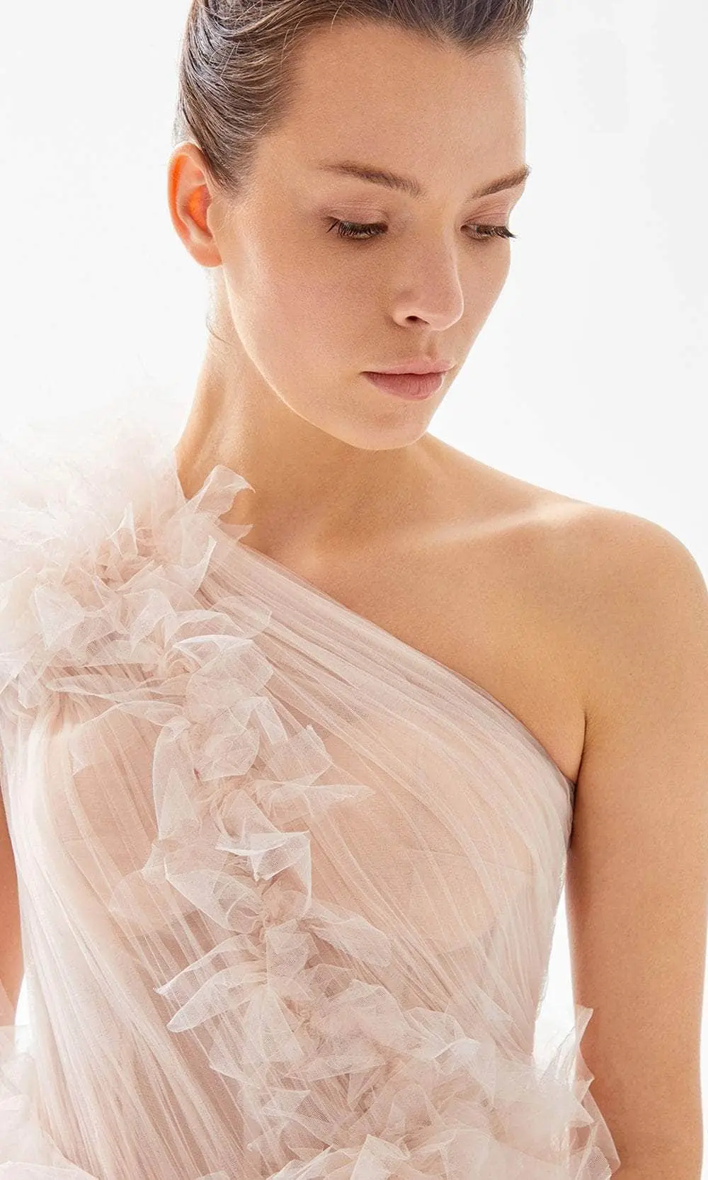 Tarik Ediz 98266 - Ruffled Tea-Length Evening Dress 3 Tarik Ediz 98266 - Ruffled Tea-Length Evening Dress - Image 3