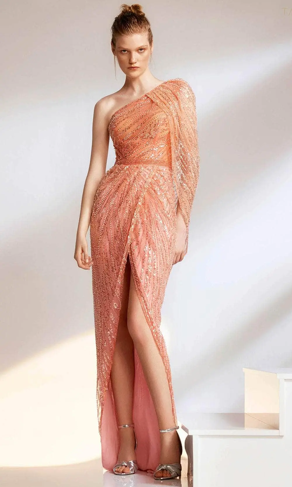 Tarik Ediz 98301 - Fully Beaded Front Slit Evening Dress 3 Tarik Ediz 98301 - Fully Beaded Front Slit Evening Dress - Image 3